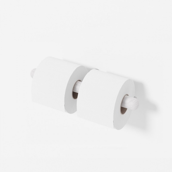 Yoku Double Toilet Roll Holder - Oyster White
